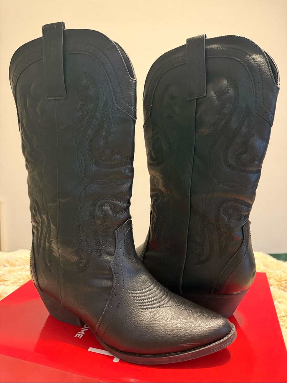 Women's Black Western-Style Mid Shaft Boots